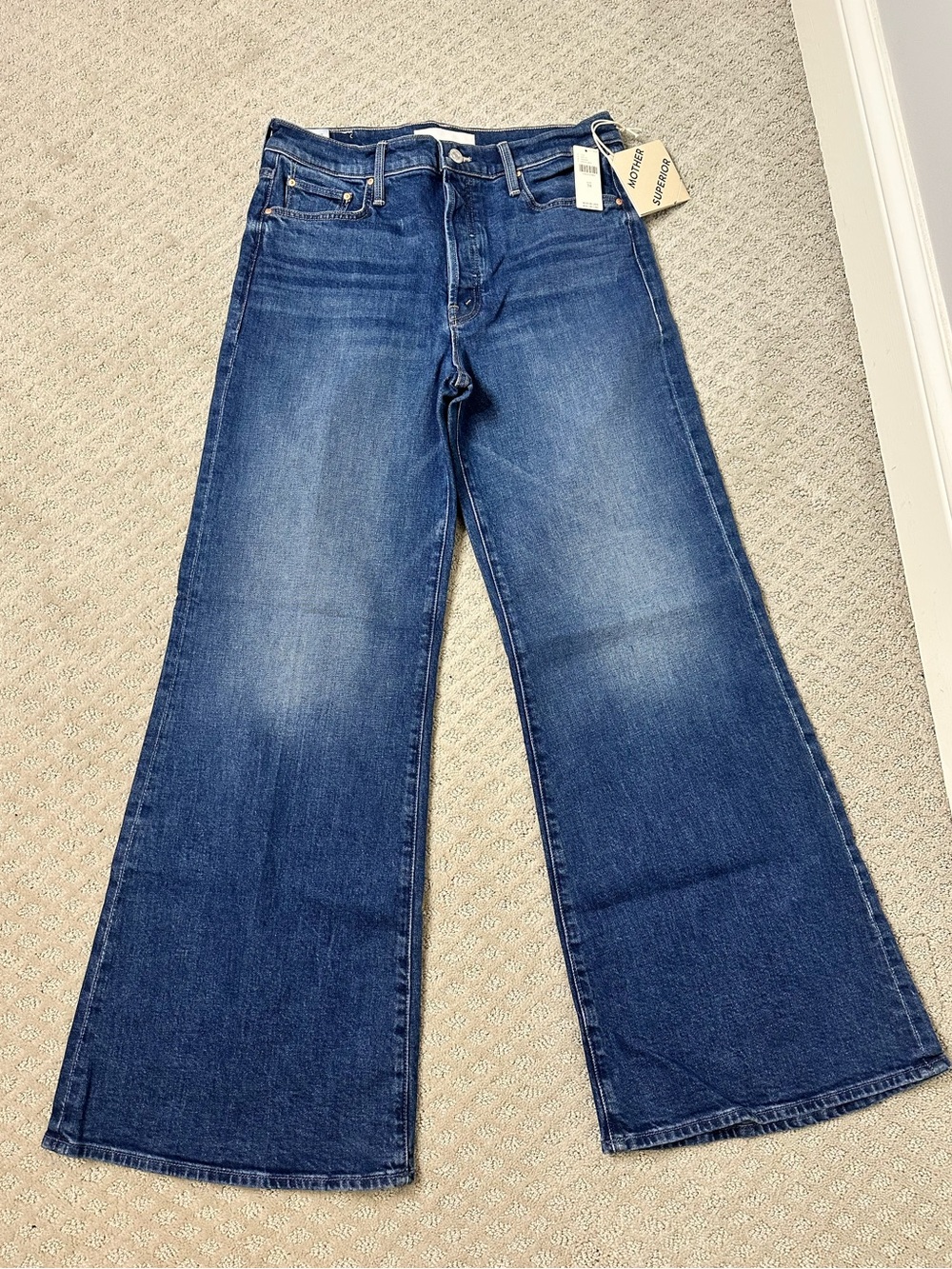 NWT sz 31 Mother Tomcat Roller Skimp mid rise wide leg wash Perfectly Imperfect - Picture 4 of 14